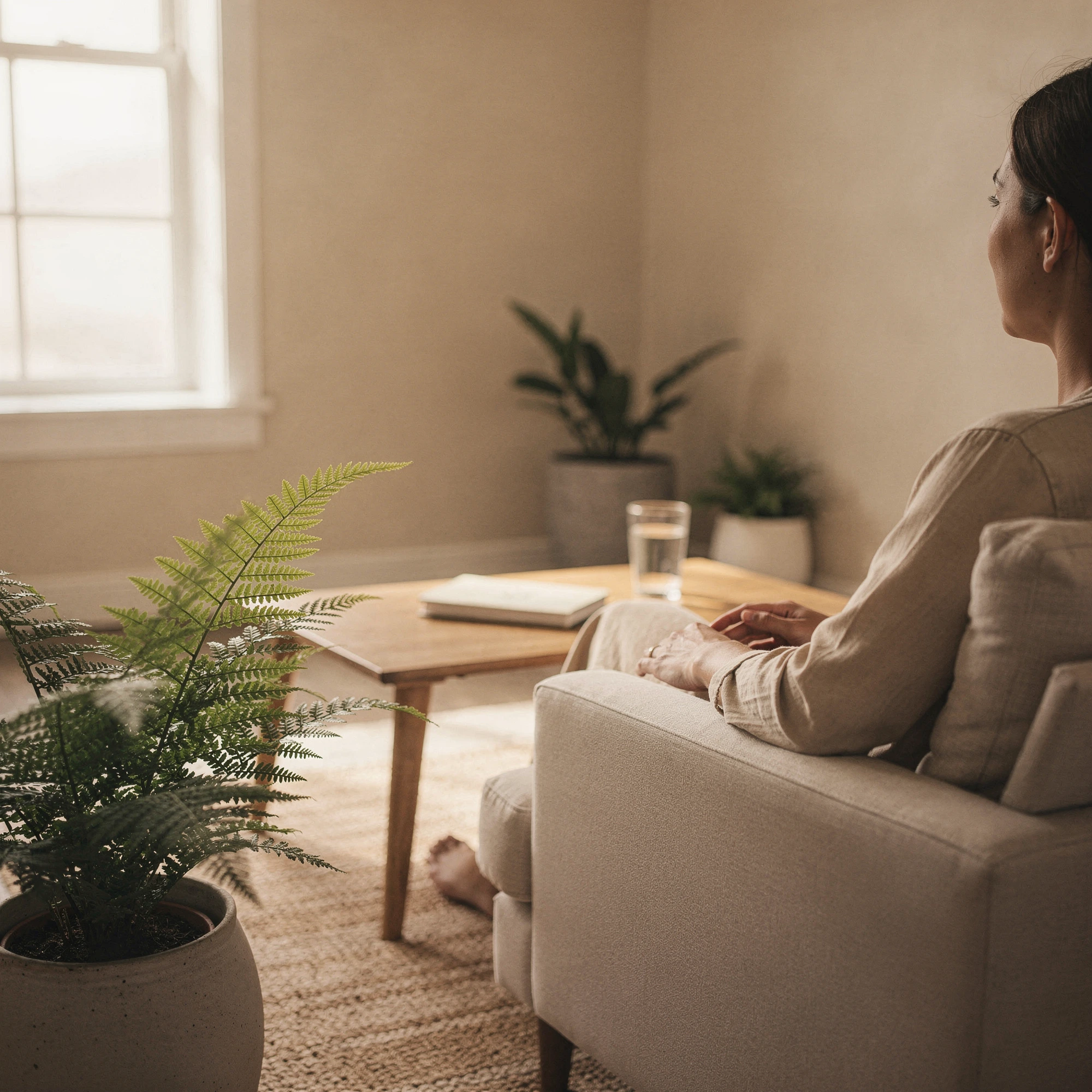 Woman relaxing in a calm, bright room — psychiatric care for Harker Heights, TX